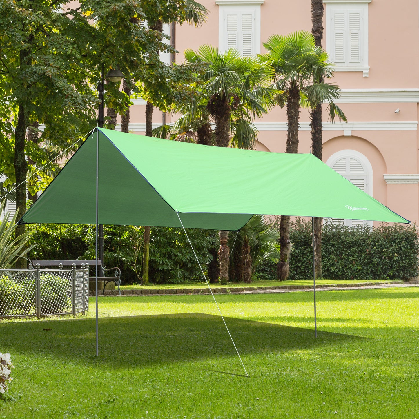 Outsunny Toldo de Refugio Portátil 300x292 cm Impermeable Carpa Ligero Tienda de Campaña Grande para Camping Playa Picnic Senderismo Protección UV Verde