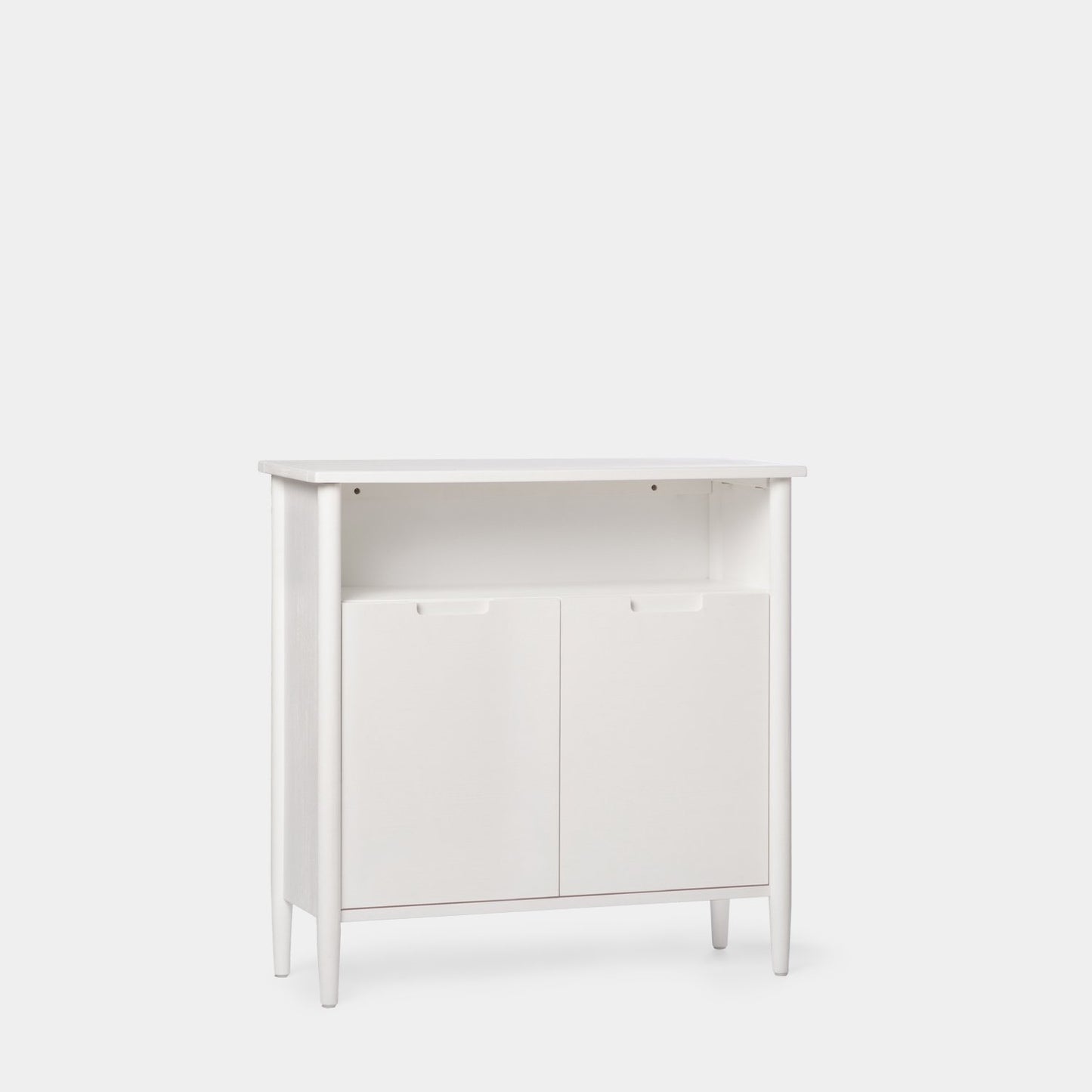 Mueble recibidor blanco en chapa de pino y madera de abedul Kenan -  Klast