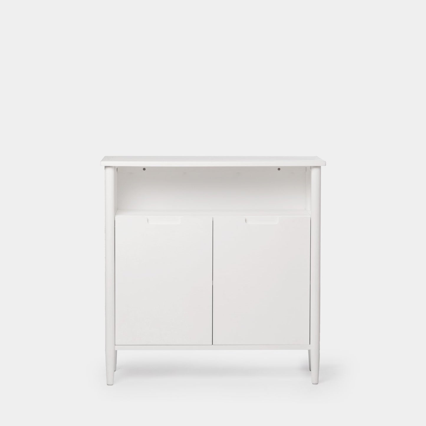 Mueble recibidor blanco en chapa de pino y madera de abedul Kenan -  Klast