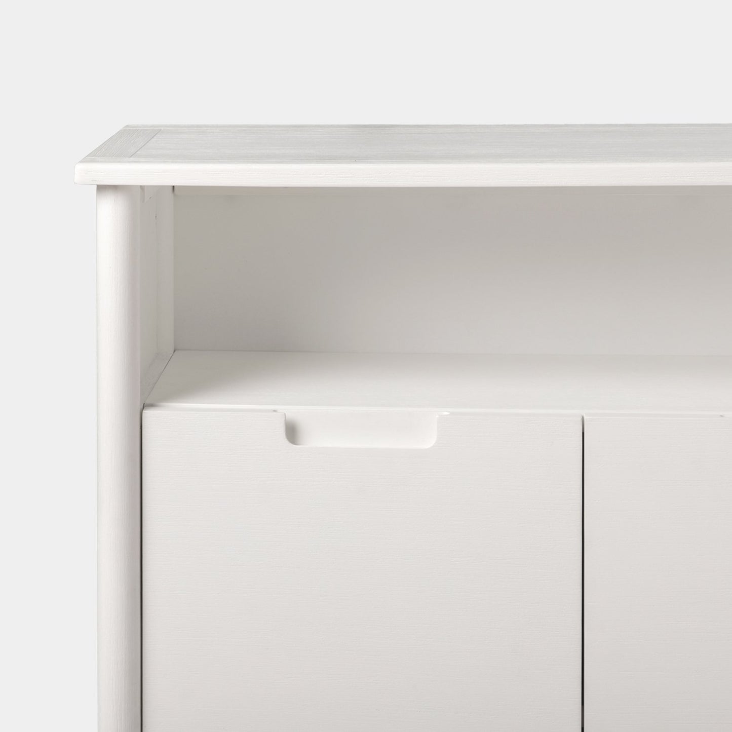 Mueble recibidor blanco en chapa de pino y madera de abedul Kenan -  Klast