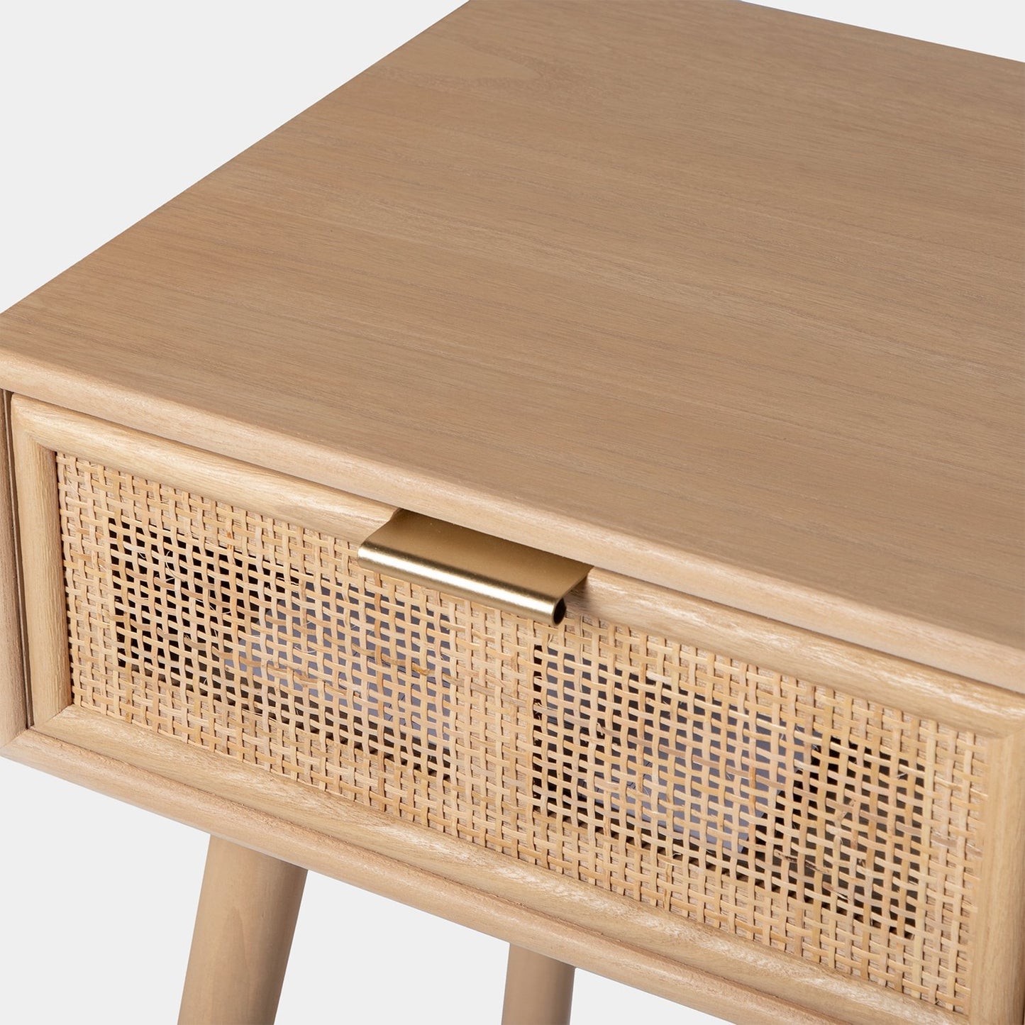 Mueble recibidor en chapa de paulownia y ratán natural Kesa -  Klast