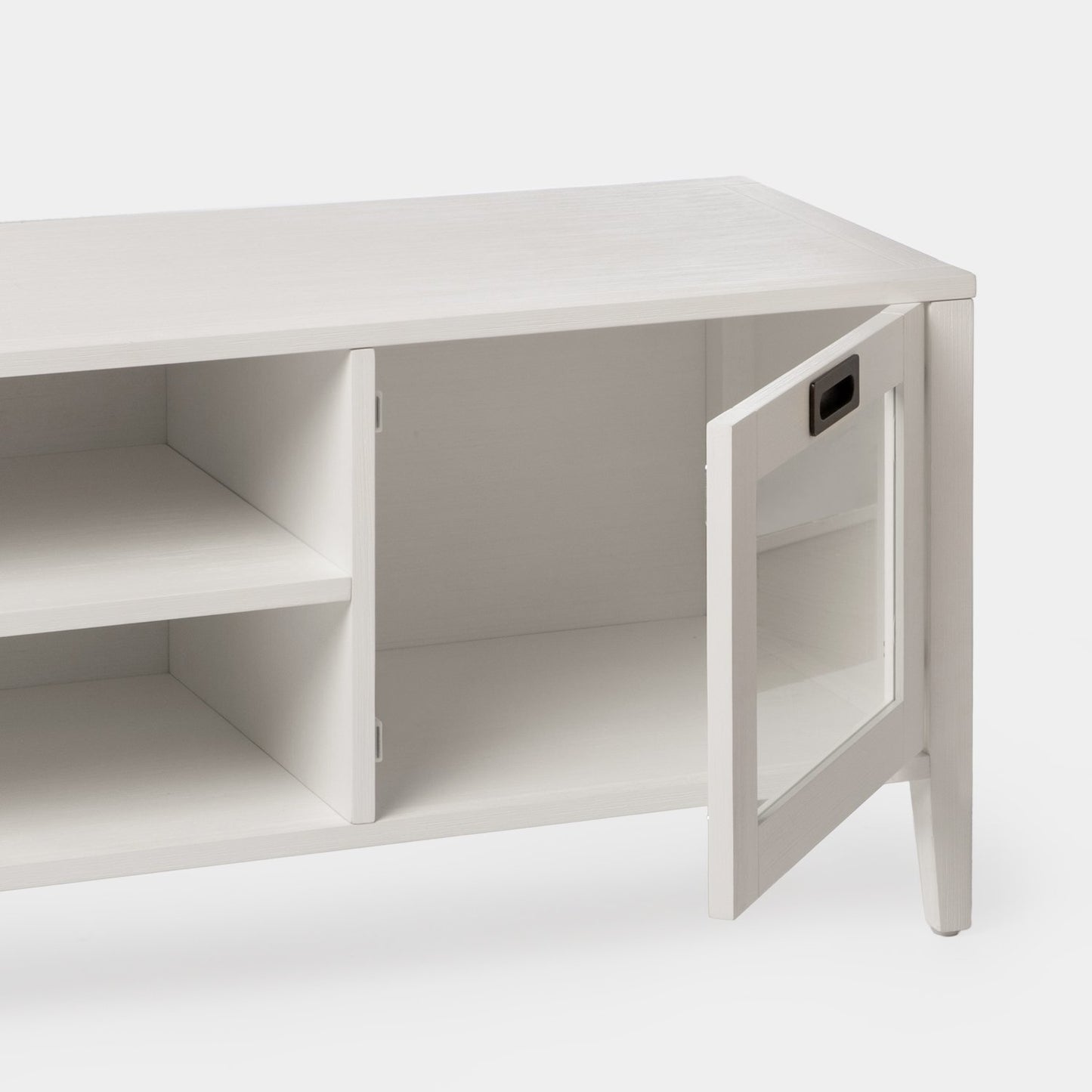 Mueble TV 140 blanco en chapa de pino y madera de abedul Edan -  Klast