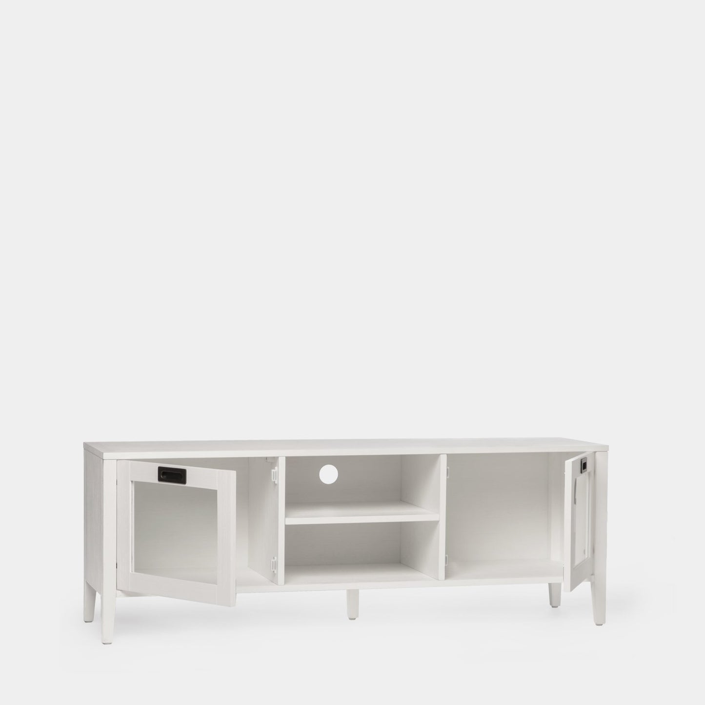 Mueble TV 140 blanco en chapa de pino y madera de abedul Edan -  Klast