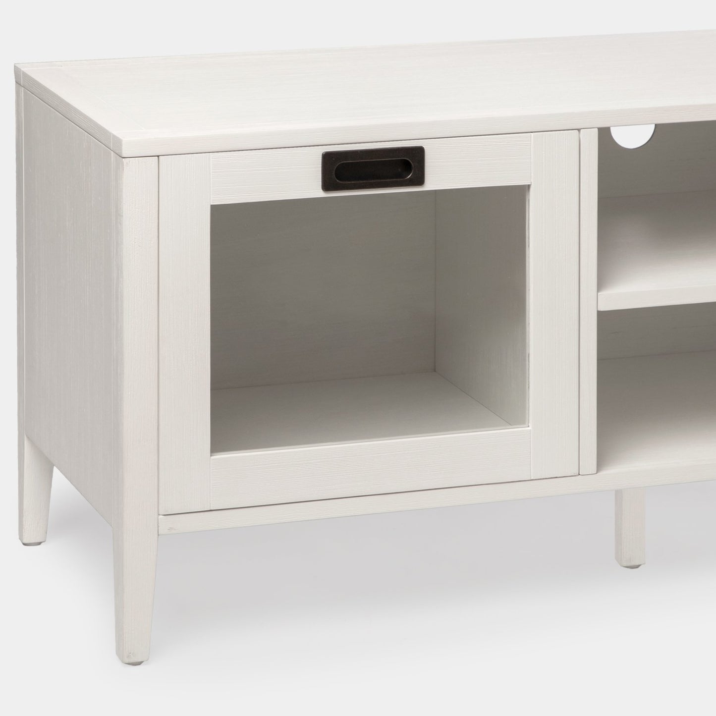 Mueble TV 140 blanco en chapa de pino y madera de abedul Edan -  Klast