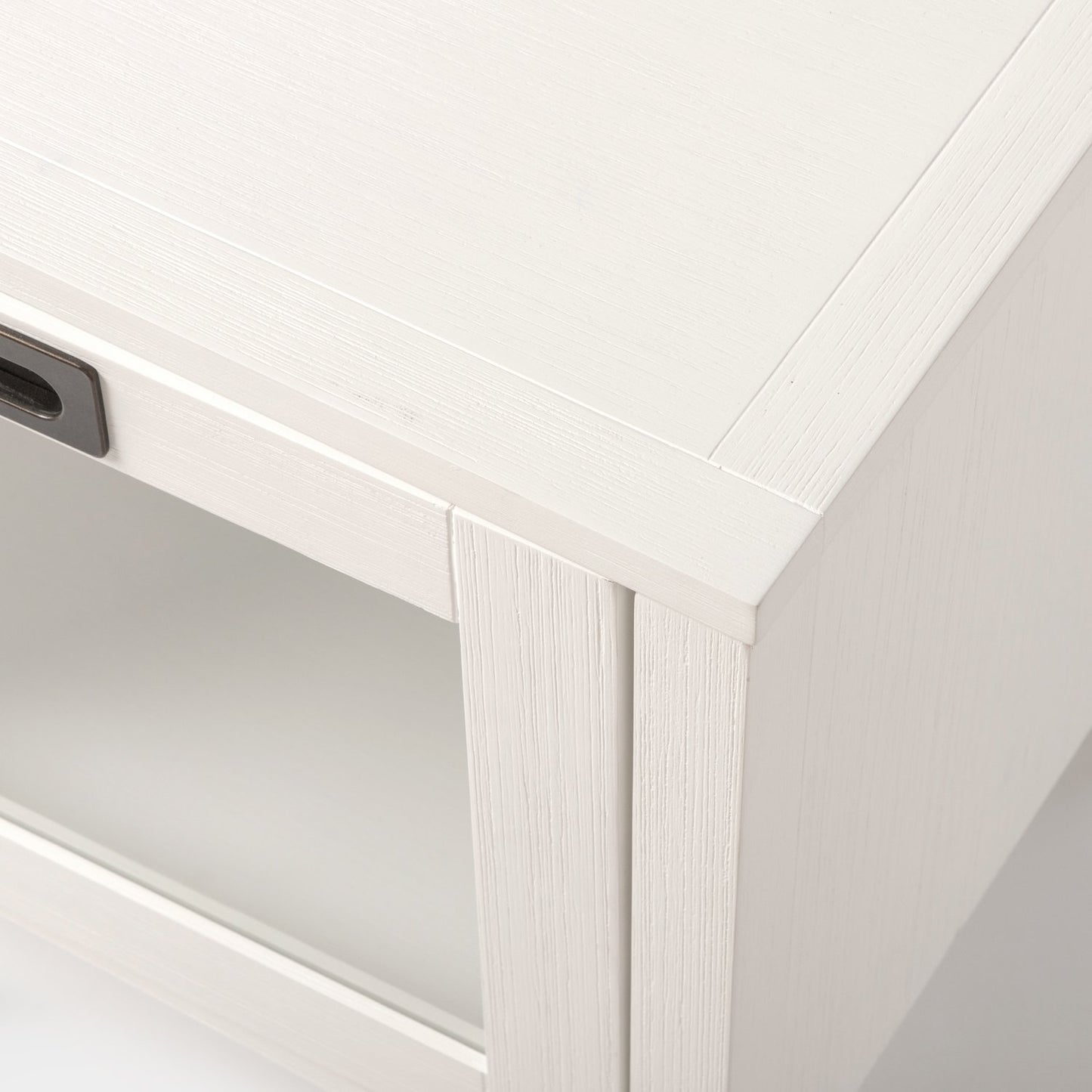 Mueble TV 140 blanco en chapa de pino y madera de abedul Edan -  Klast