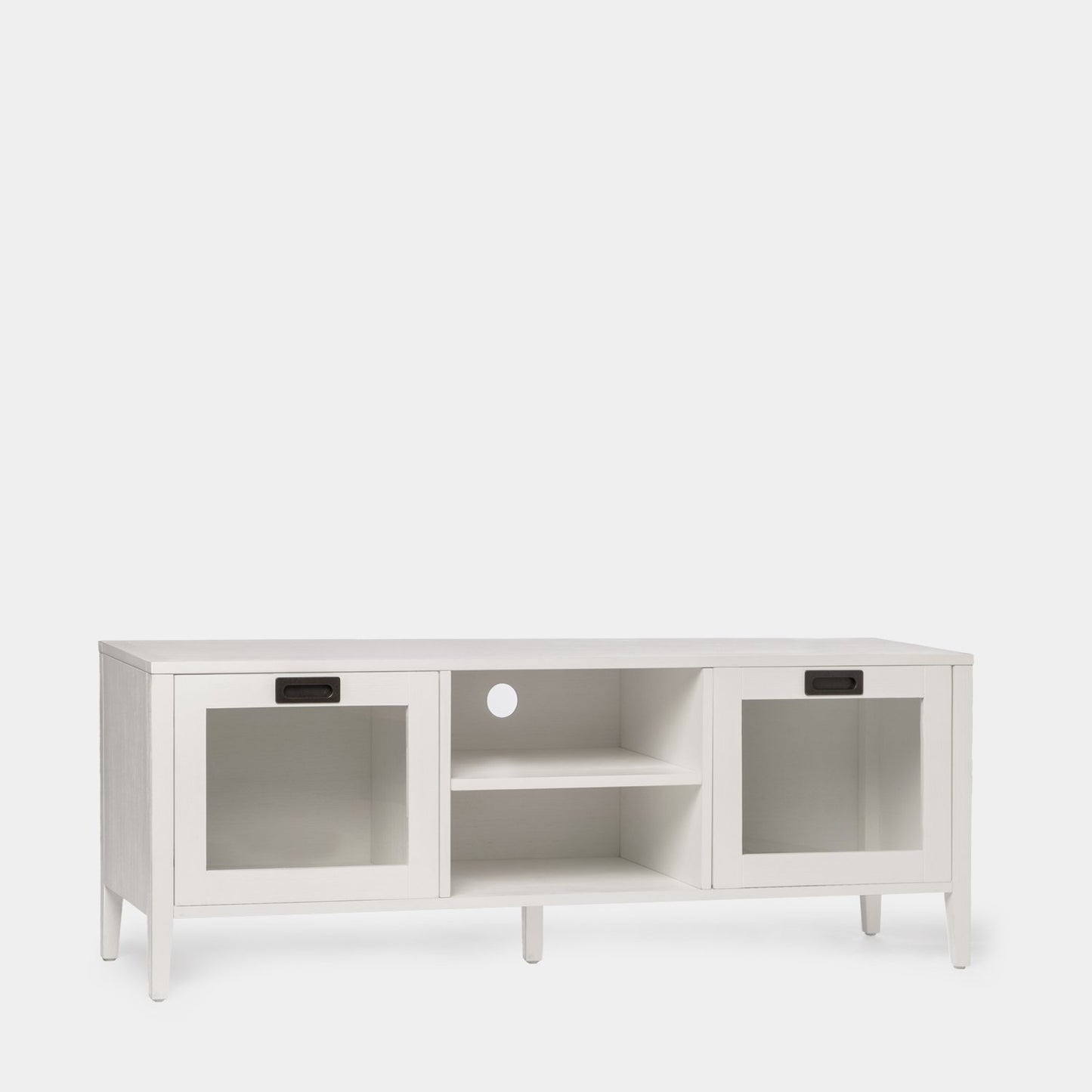 Mueble TV 140 blanco en chapa de pino y madera de abedul Edan -  Klast