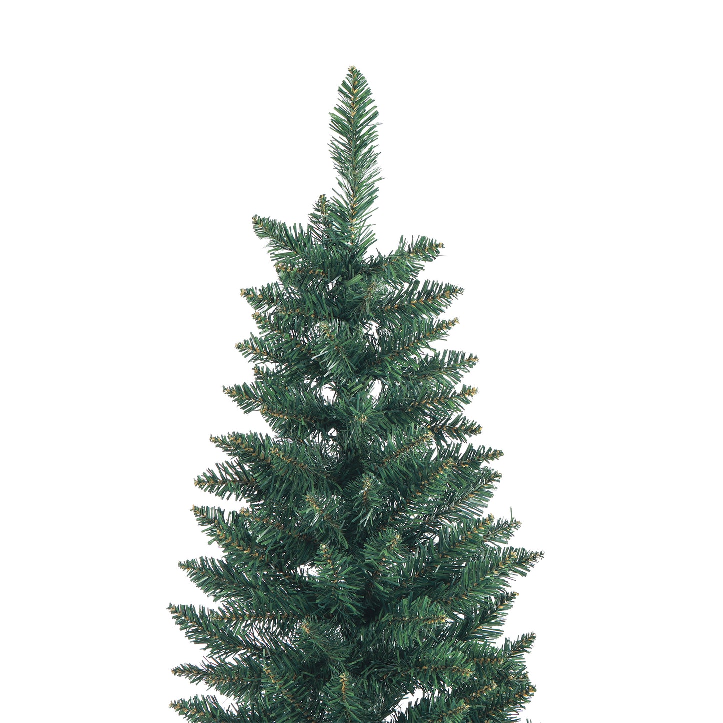 HOMCOM Árbol de Navidad Estrecho 210 cm Árbol de Navidad Grande Tipo Lápiz con Base Plegable y 687 Ramas para Dormitorio Oficina Verde