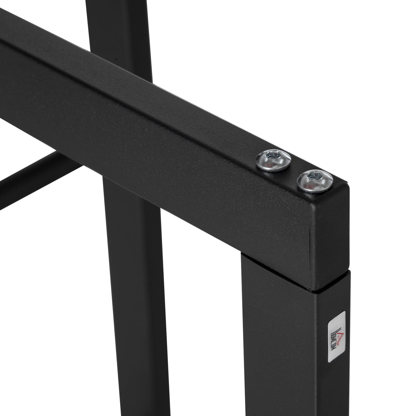 HOMCOM Soporte para Leña Estante de Leña Metálico Leñero de Exterior de Metal para Interior y Exterior Carga 100 kg 40x25x100 cm Negro