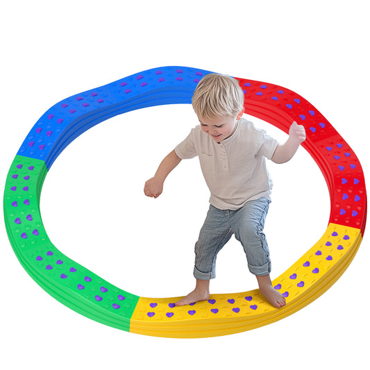 AIYAPLAY Vigas de Equilibrio para Niños de +3 Años Tabla de Equilibrio de 8 Piezas en Forma de Arco Base Antideslizante para Entrenamiento de Equilibrio Multicolor