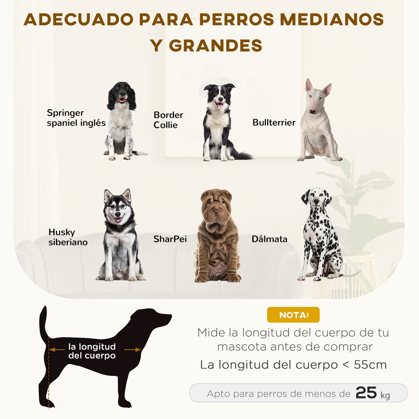 PawHut Sofá para Perros Medianos Sofá Cama para Mascotas Gatos Tapizado en Terciopelo con Patas de Madera Carga 25 kg 98,5x60,5x35,5 cm Gris Oscuro