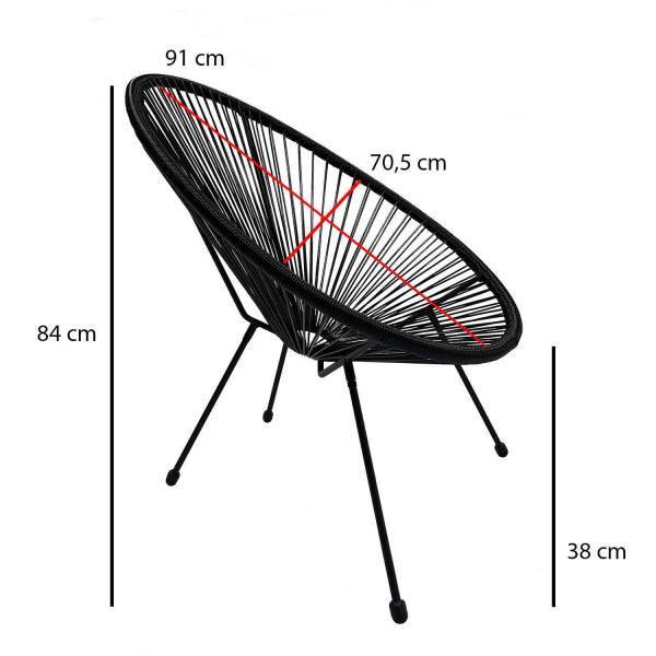 Pack 2 Sillas Acapulco Negras