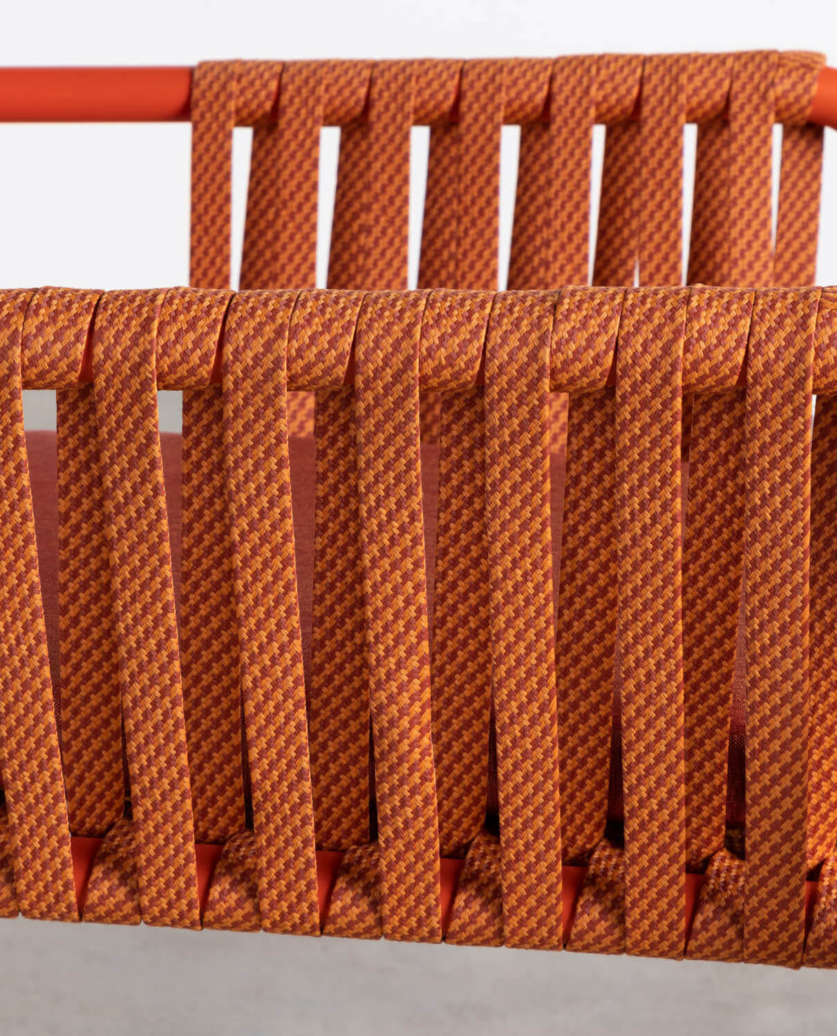 Pack 4 Sillas de Comedor con Reposabrazos de Aluminio y cuerda Drian Naranja intenso y Naranja - The Masie