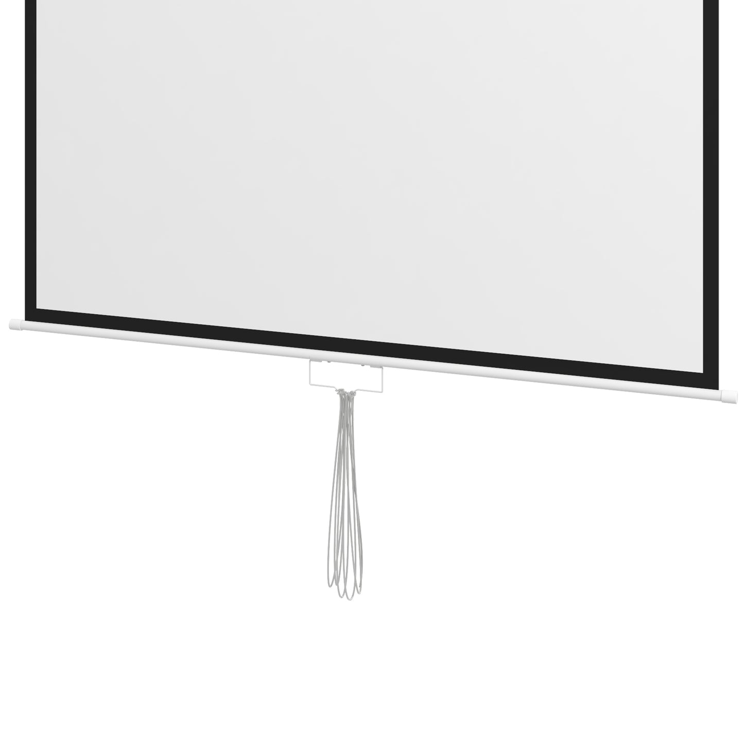 HOMCOM Pantalla de Proyector Manual 99 Pulgadas Pantalla de Proyección Portátil Formato 1:1 para Interior y Exterior Cine en Casa Patio 178x178 cm Blanco