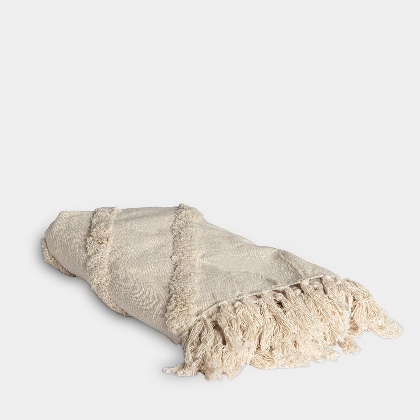 Plaid de algodón beige 125x150 cm Dosas -  Klast