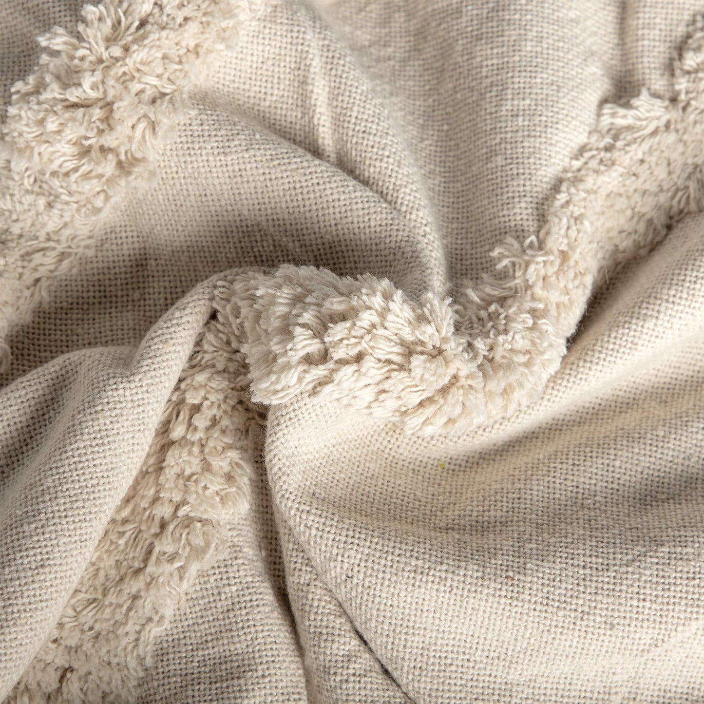 Plaid de algodón beige 125x150 cm Dosas -  Klast