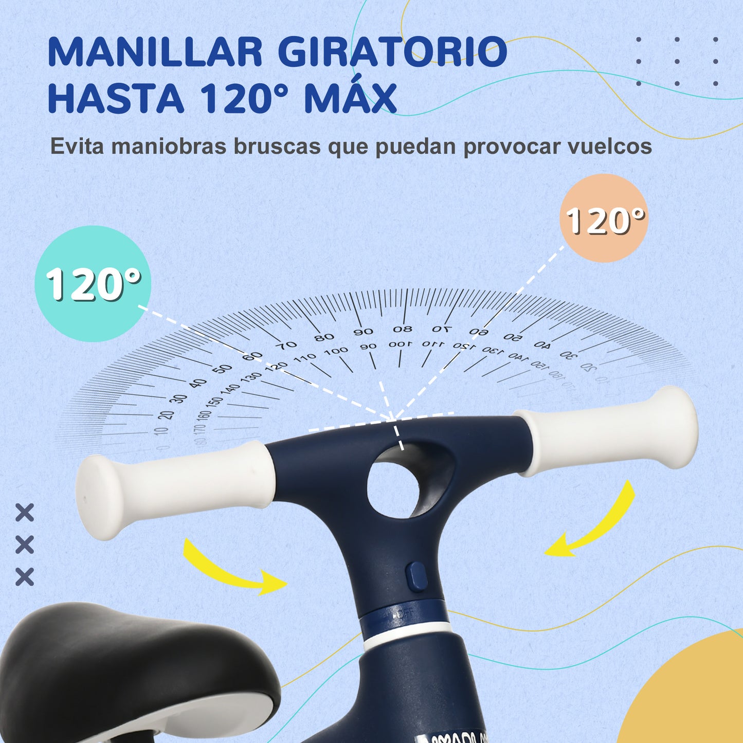 AIYAPLAY Bicicleta sin Pedales para Niños de 18-36 Meses Bicicleta de Equilibrio con Asiento Ajustable en Altura Carga 25 kg 67,5x32x44 cm Azul