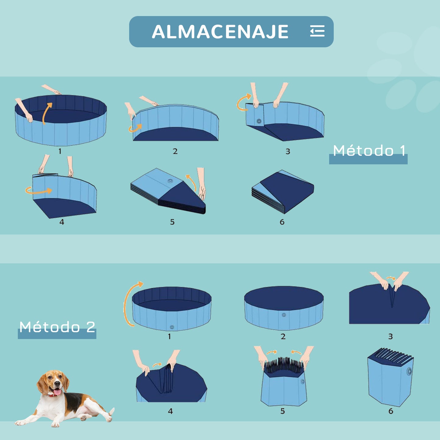 PawHut Piscina Plegable para Perros Gatos Ø80x20 cm Bañera Portátil para Mascotas PVC Antideslizante Múltiples Usos para Interiores y Exteriores Azul