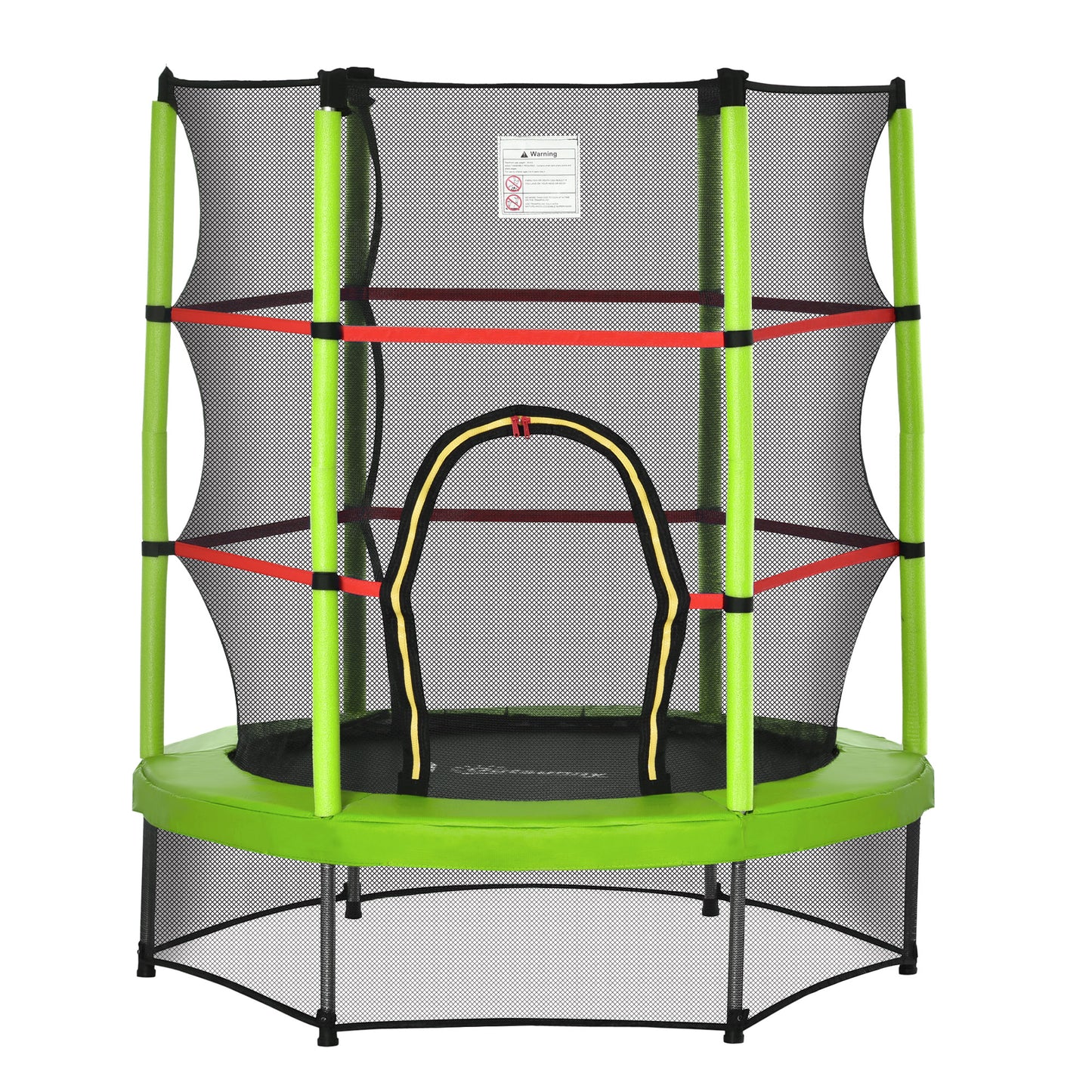 HOMCOM Cama Elástica Infantil Ø107 cm Trampolín para Niños de 3-6 Años con Red de Seguridad Carga 45 kg para Interior Ø140x160 cm Verde