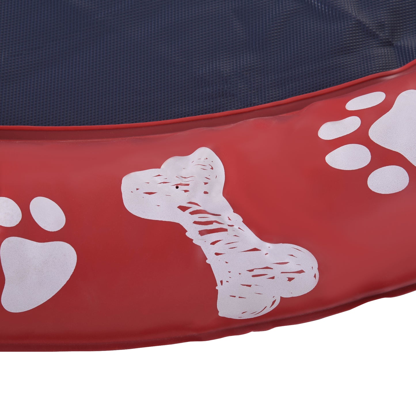 PawHut Splash Pad para Mascotas Tapete de Juegos de Agua Redondo Ø170 cm Almohadilla de Aspersor con Bonito Estampado y Superficie Antideslizante para Perros y Niños Rojo y Azul