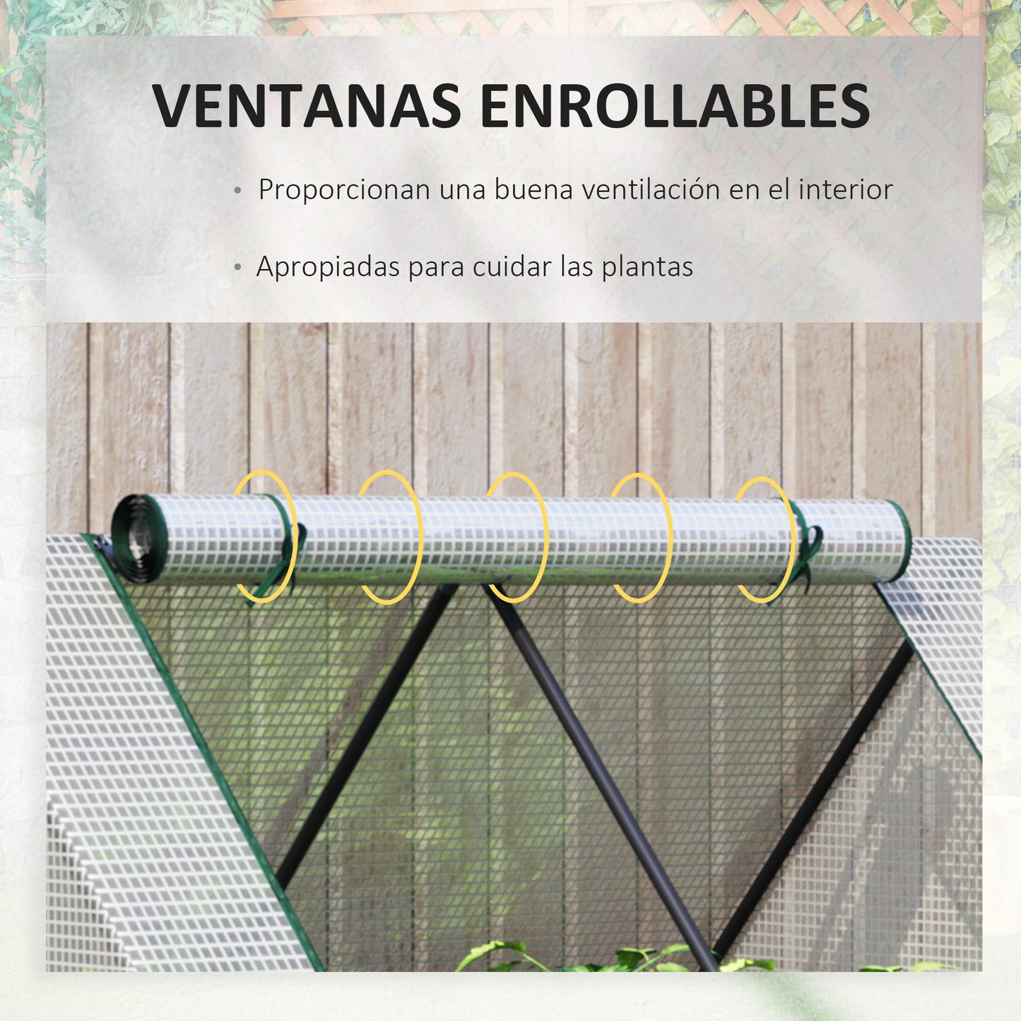 Outsunny Huerto Urbano con Invernadero Invernadero de Exterior 127x95x92 cm Tipo Caseta con Arriate de Acero Interior Ventana Enrollable y Cubierta de PE 140 g/m² para Cultivos Plantas Flores Blanco