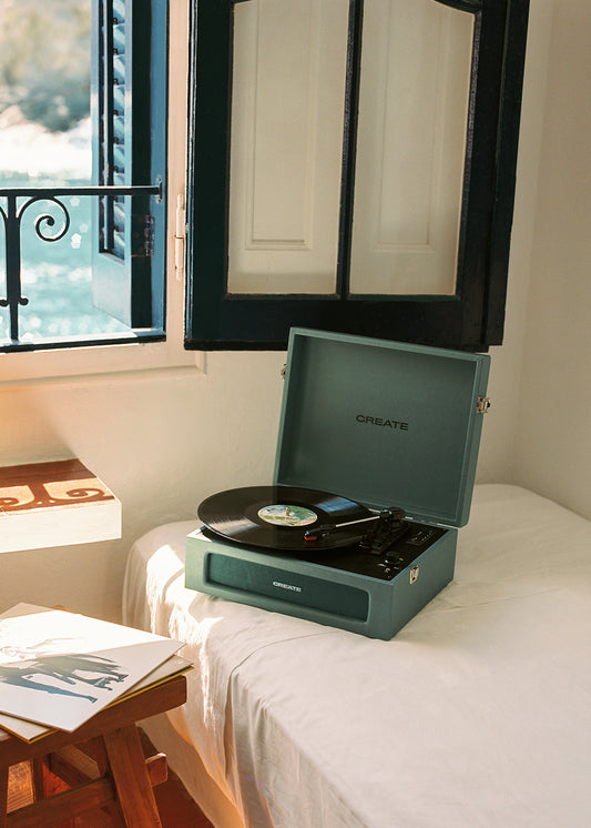 RECORD PLAYER COMPACT - Tocadiscos Retro con Bluetooth, USB, SD, MicroSD y MP3