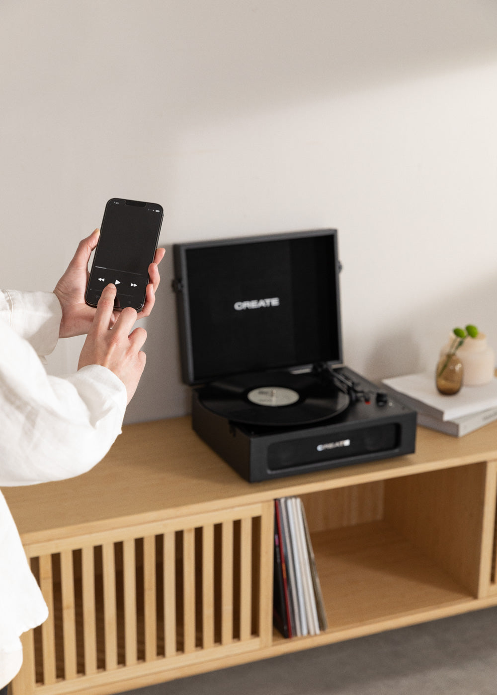 RECORD PLAYER COMPACT - Tocadiscos Retro con Bluetooth, USB, SD, MicroSD y MP3