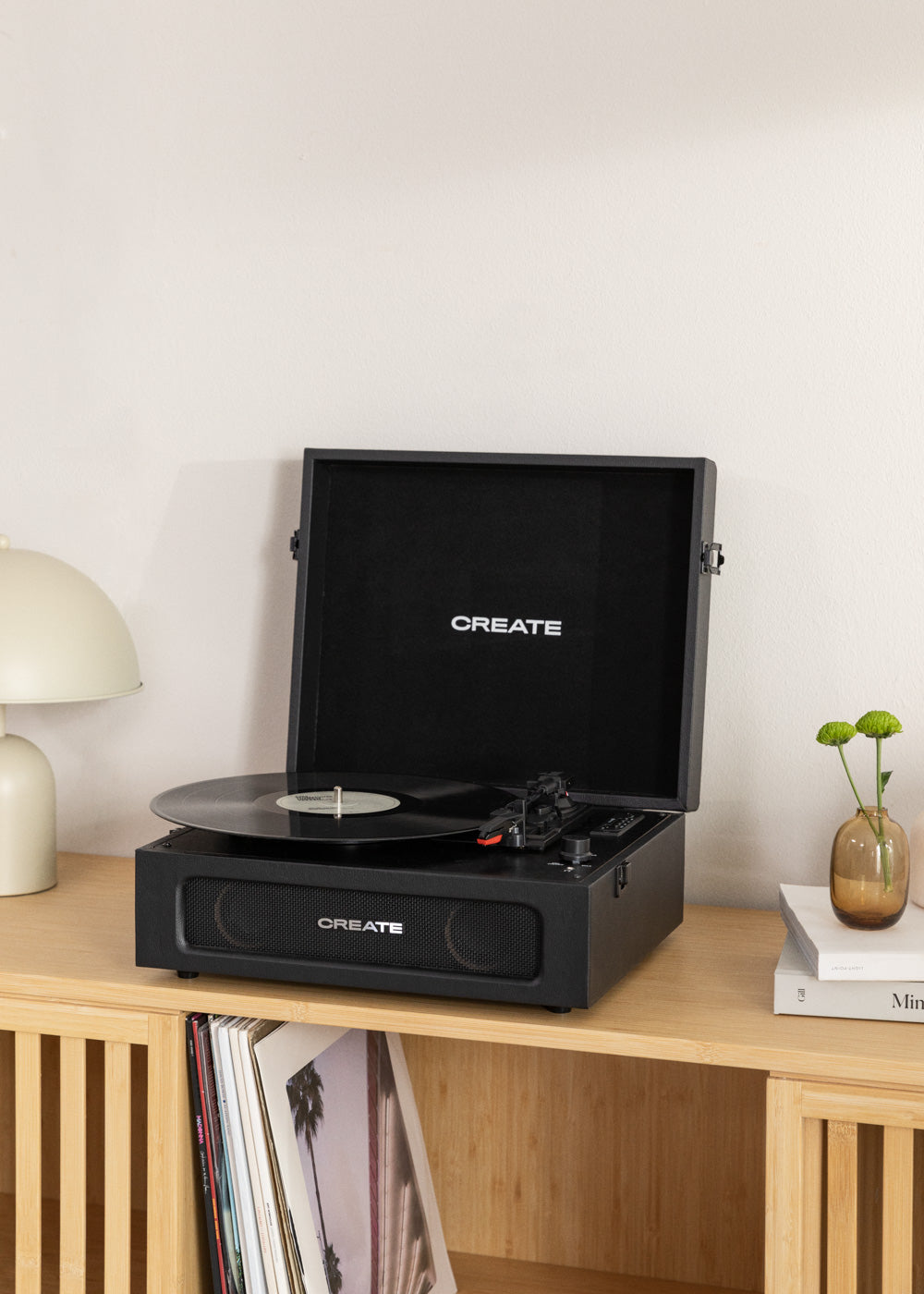 RECORD PLAYER COMPACT - Tocadiscos Retro con Bluetooth, USB, SD, MicroSD y MP3