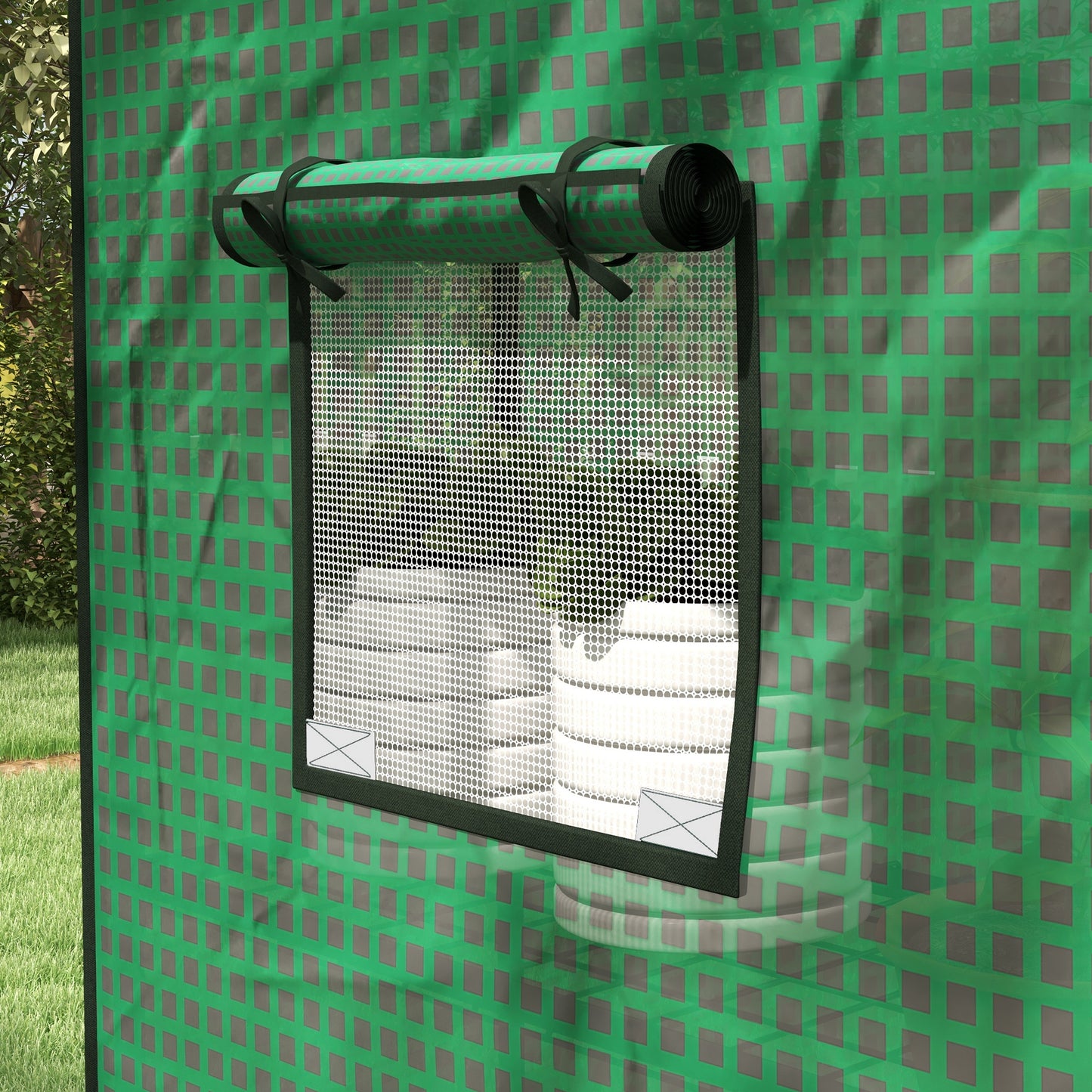 Outsunny Cubierta de Invernadero 140x73x190 cm Cubierta de Repuesto de Invernadero con Ventana Puerta con Cremallera Anti-UV Protección de Plantas para Jardín Verde