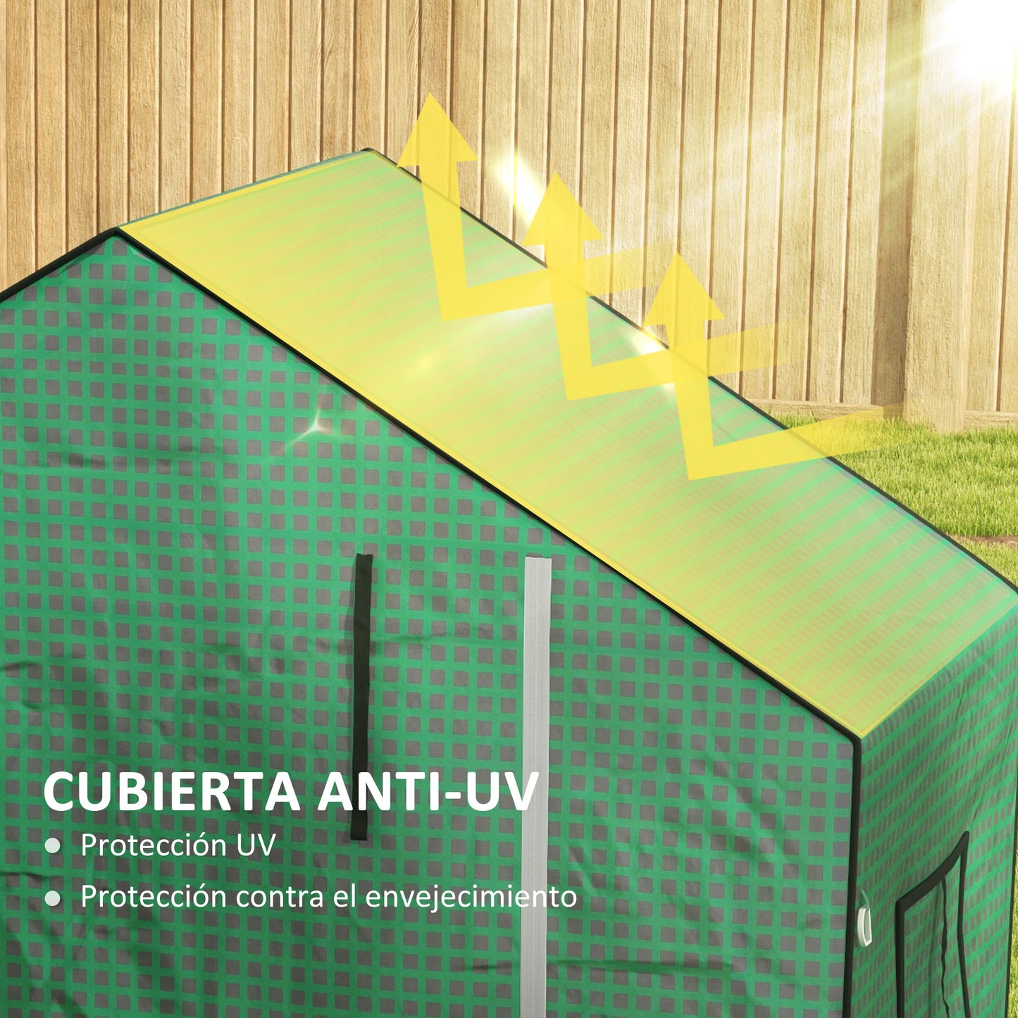 Outsunny Cubierta de Invernadero 140x73x190 cm Cubierta de Repuesto de Invernadero con Ventana Puerta con Cremallera Anti-UV Protección de Plantas para Jardín Verde