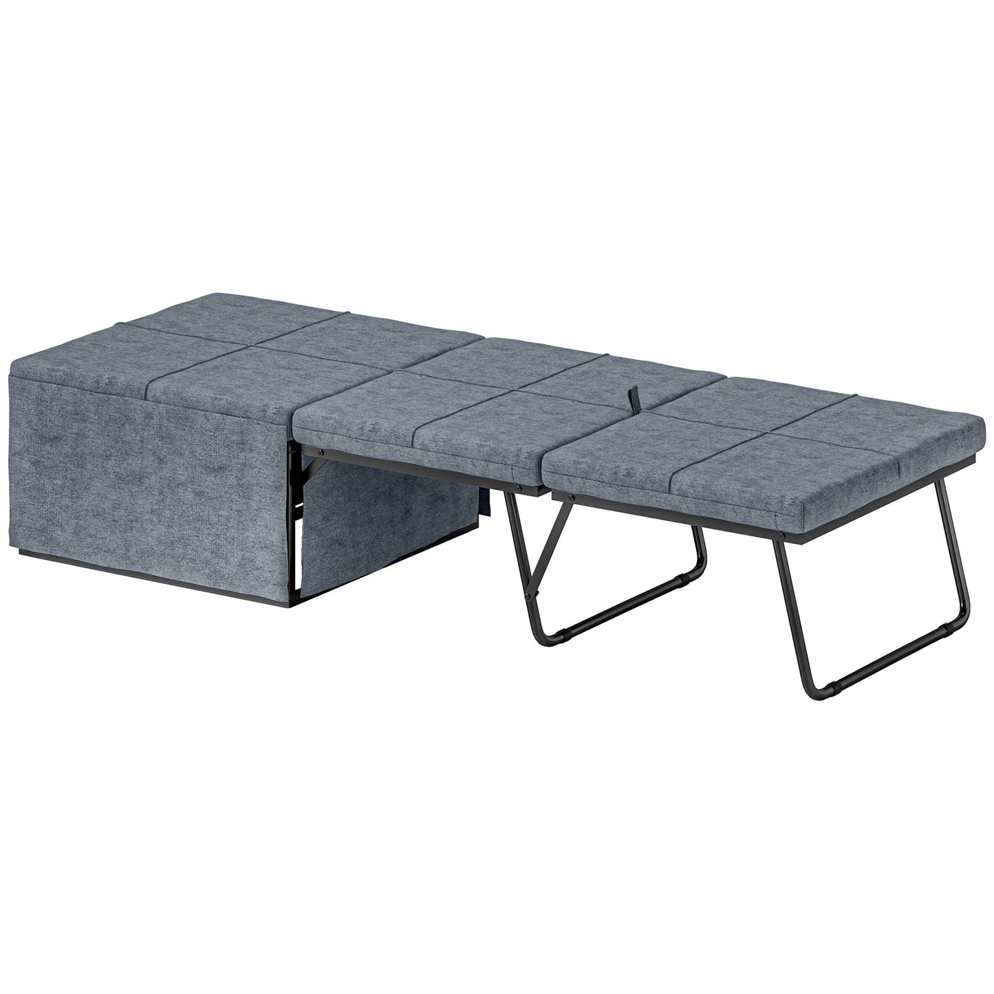 HOMCOM Cama Plegable 68x180 cm con Colchón de Espuma Mueble Cama Plegable con Funda de Protección Cama de Invitados Carga 120 kg Gris