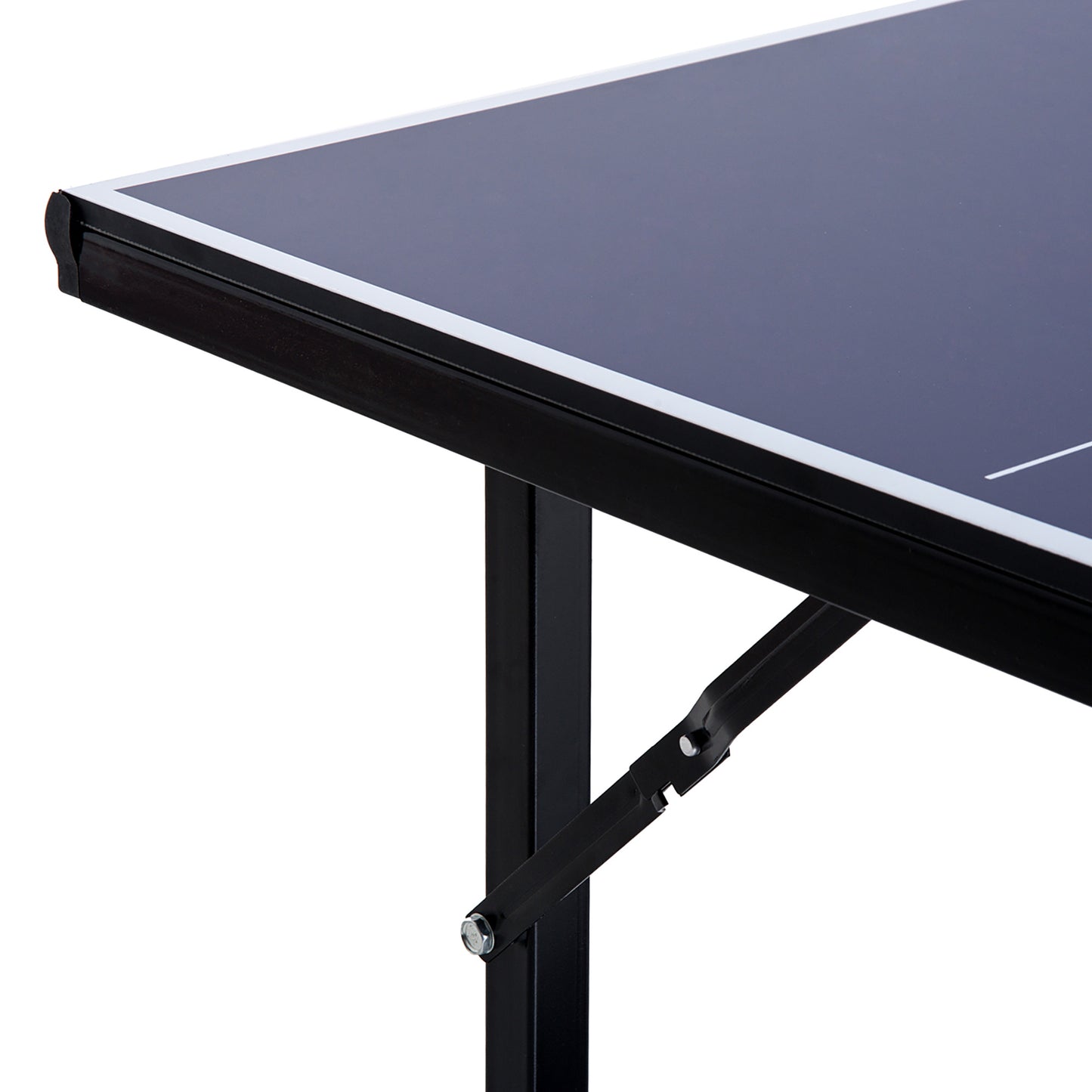 HOMCOM Mesa de Ping-Pong Plegable Mesa de Tenis de Mesa con Red y Marco de Acero para Interior y Exterior 182x91x76 cm Azul