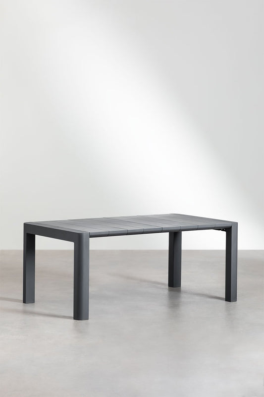 Set de mesa rectangular (180x100 cm) Arnadine y 6 sillas de comedor Maeba Gris Grafito -  SKLUM