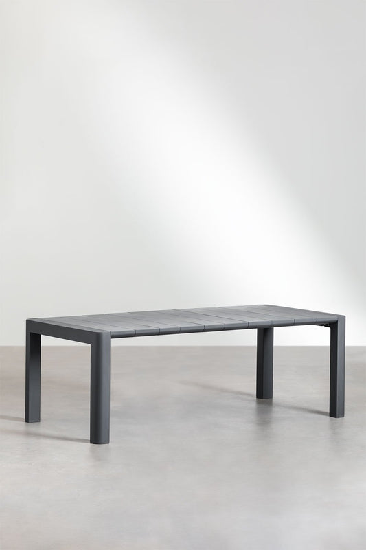 Set de mesa rectangular (220x100 cm) Arnadine y 8 sillas de jardín Maeba Gris Grafito -  SKLUM