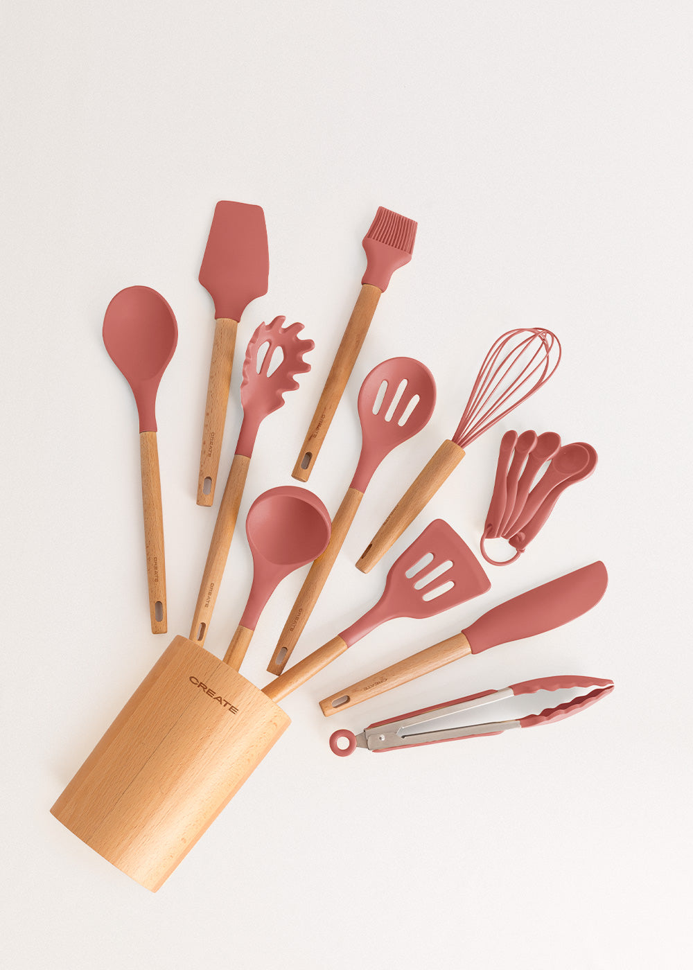 KITCHENWARE STUDIO - Utensilios de cocina de silicona y madera