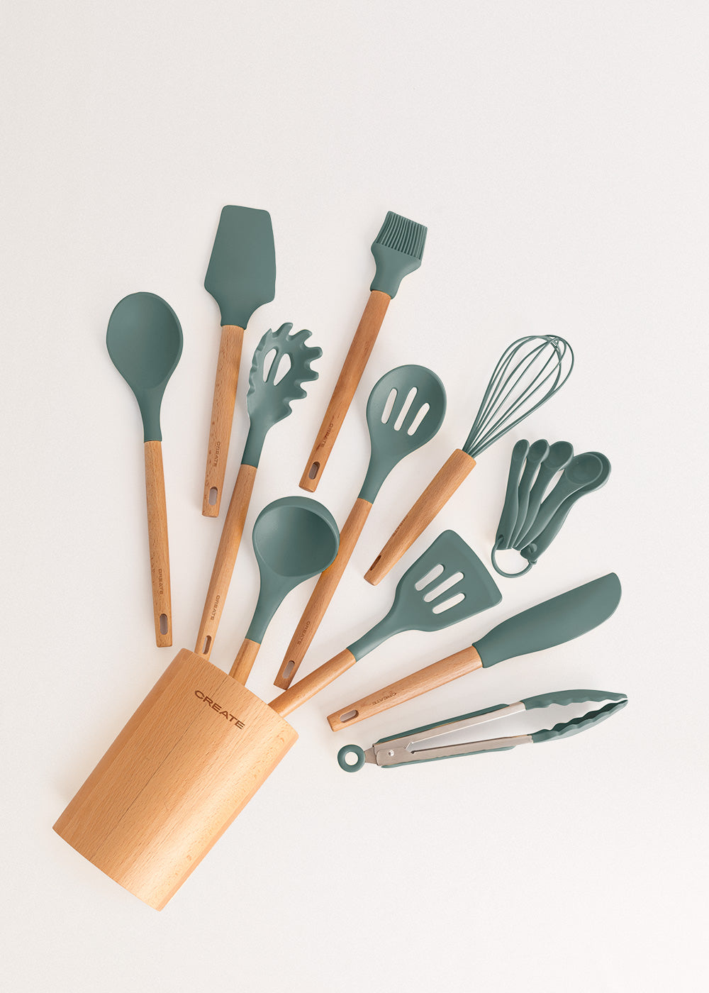 KITCHENWARE STUDIO - Utensilios de cocina de silicona y madera