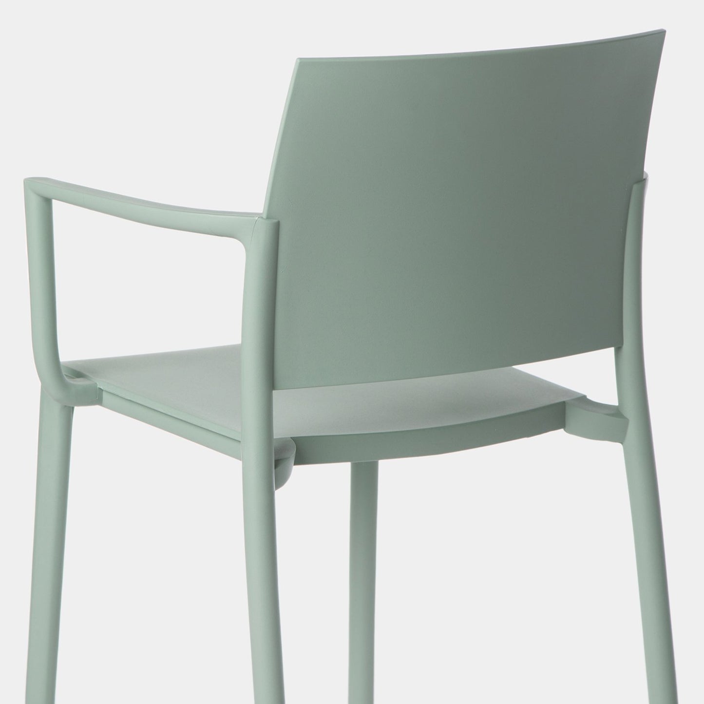 Silla de comedor con reposabrazos en polipropileno verde Jeven -  Klast