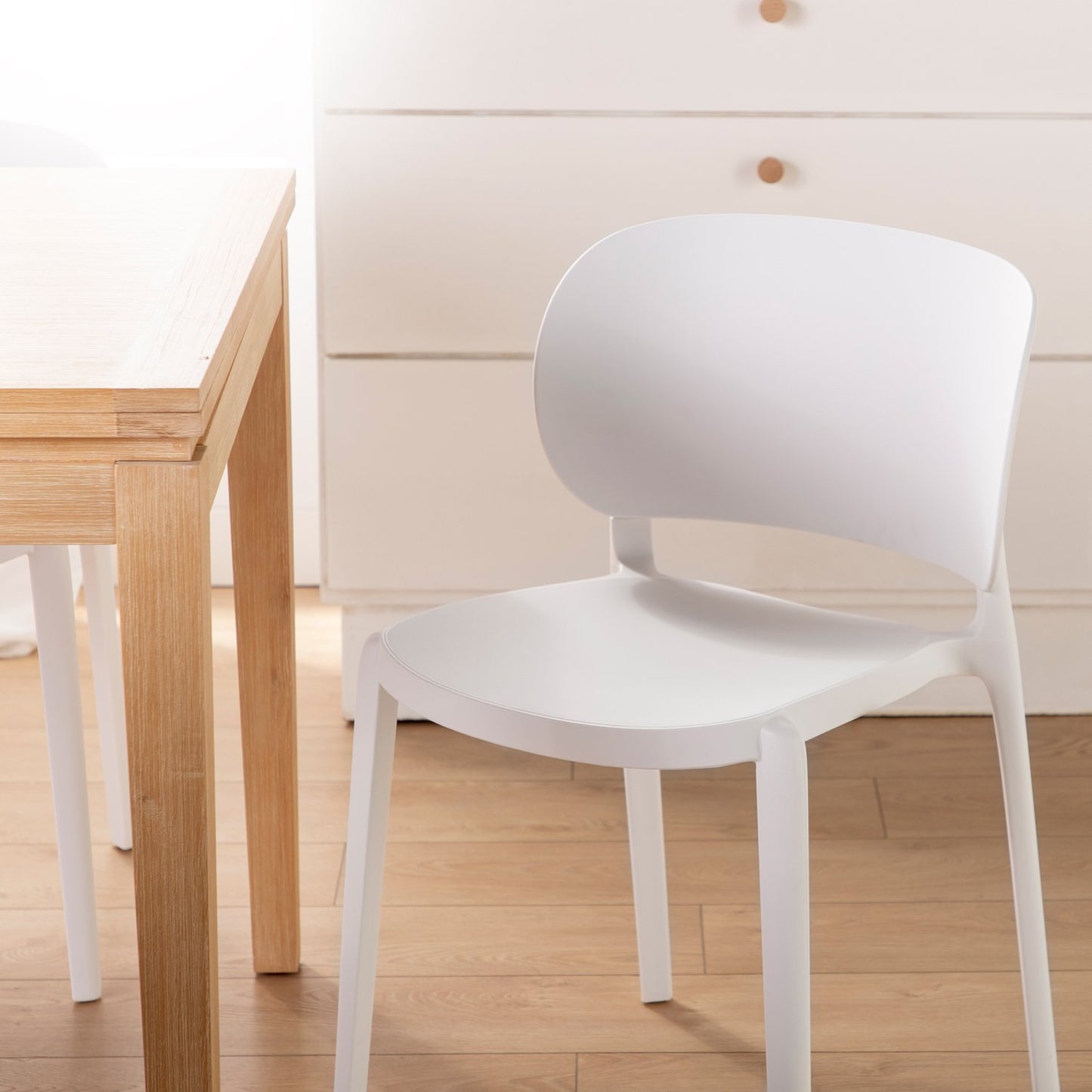 Silla de comedor en polipropileno blanco Jana -  Klast