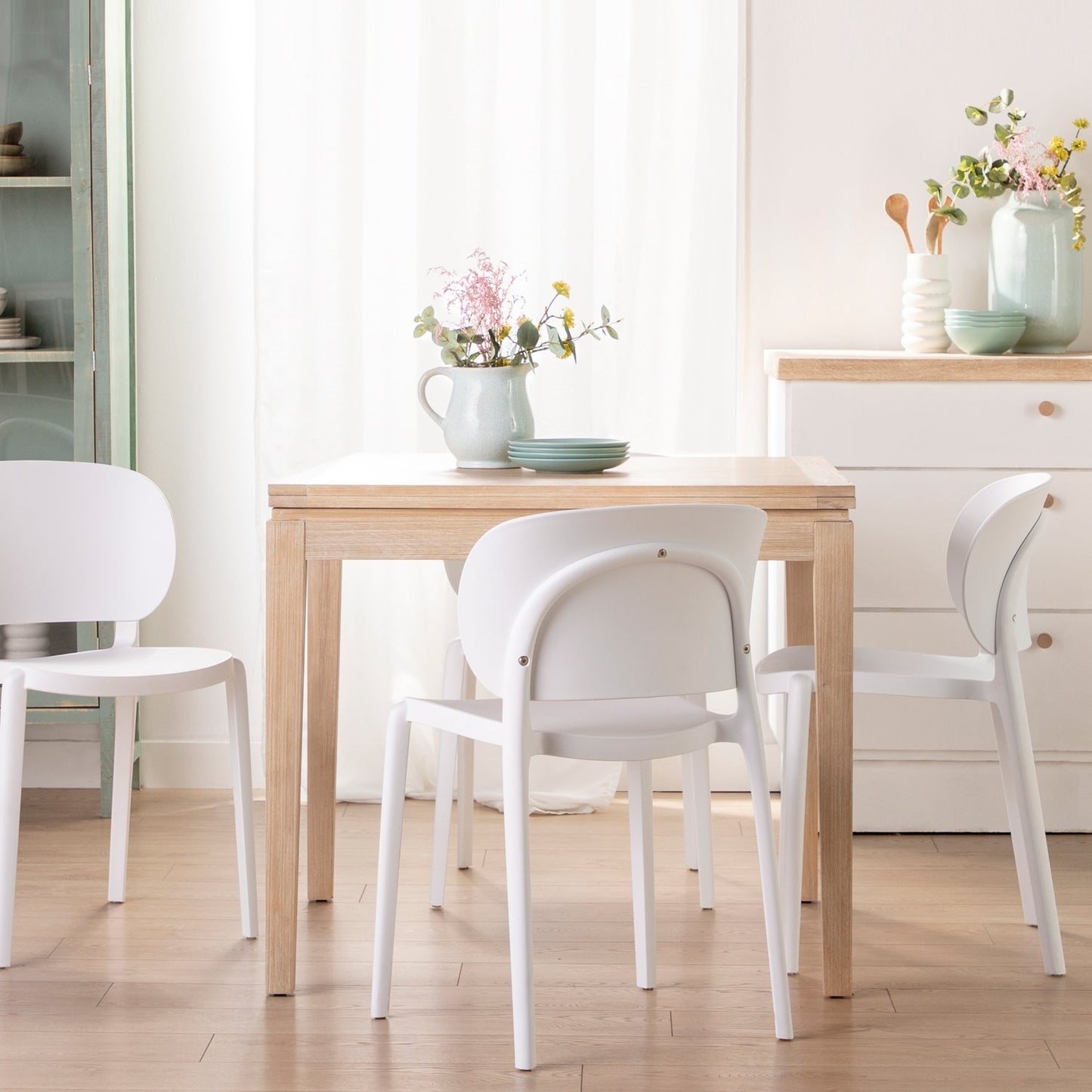 Silla de comedor en polipropileno blanco Jana -  Klast