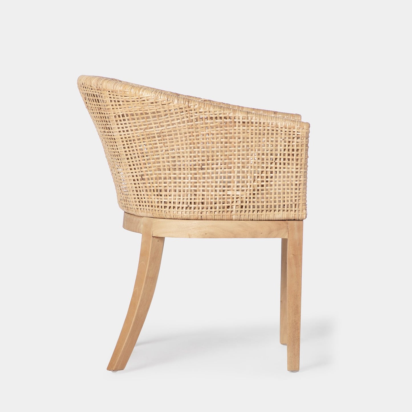 Silla de comedor en ratán natural y madera de mindi Alen -  Klast