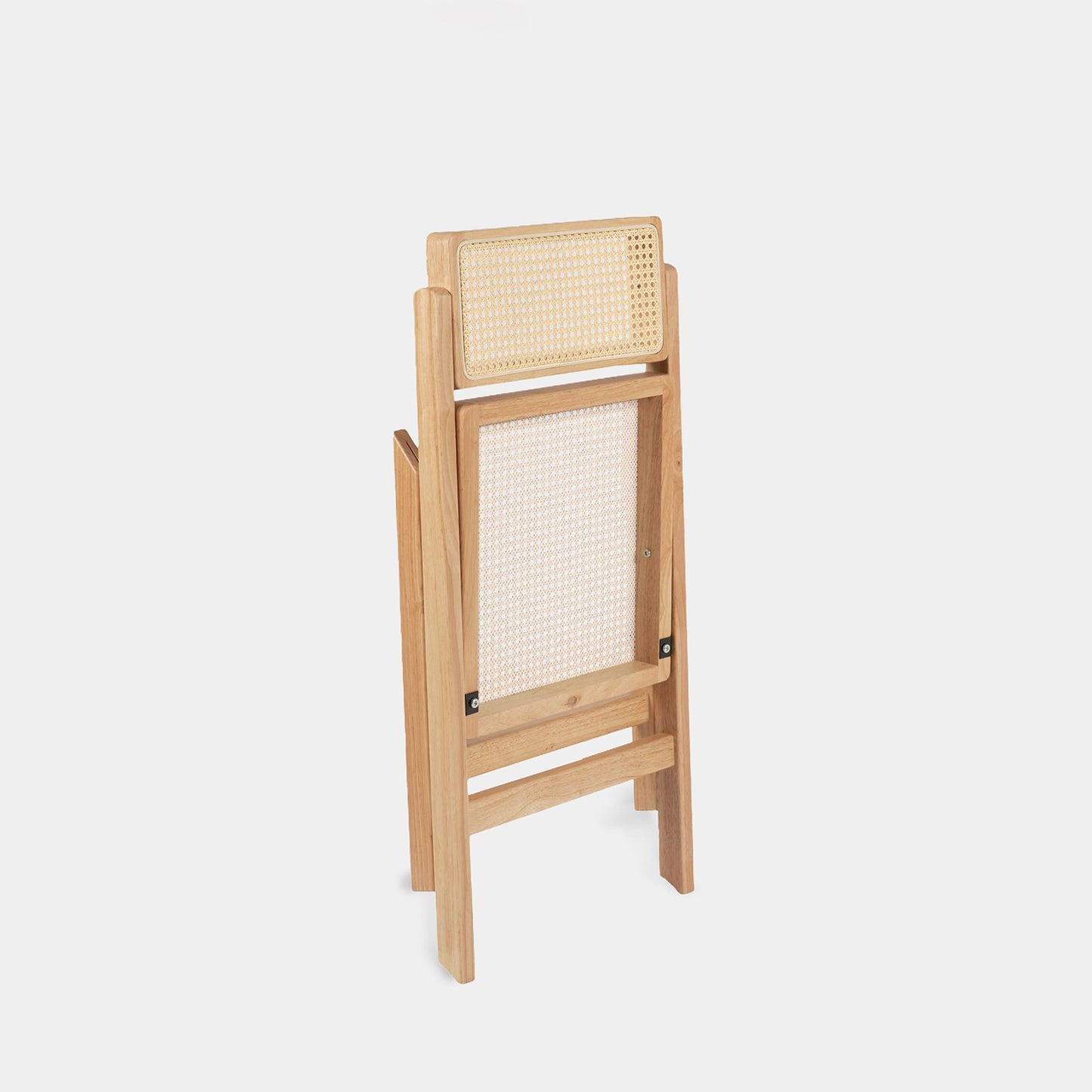 Silla de comedor plegable en madera de hevea y ratán Pia -  Klast