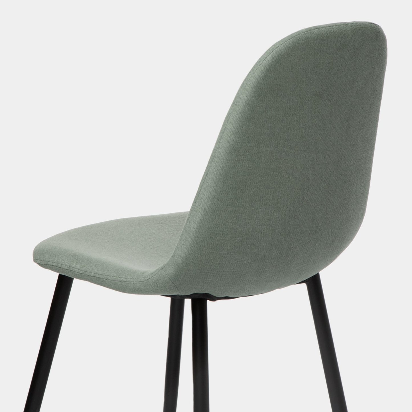 Silla de comedor tapizada Basic verde con pata negra Ellis -  Klast