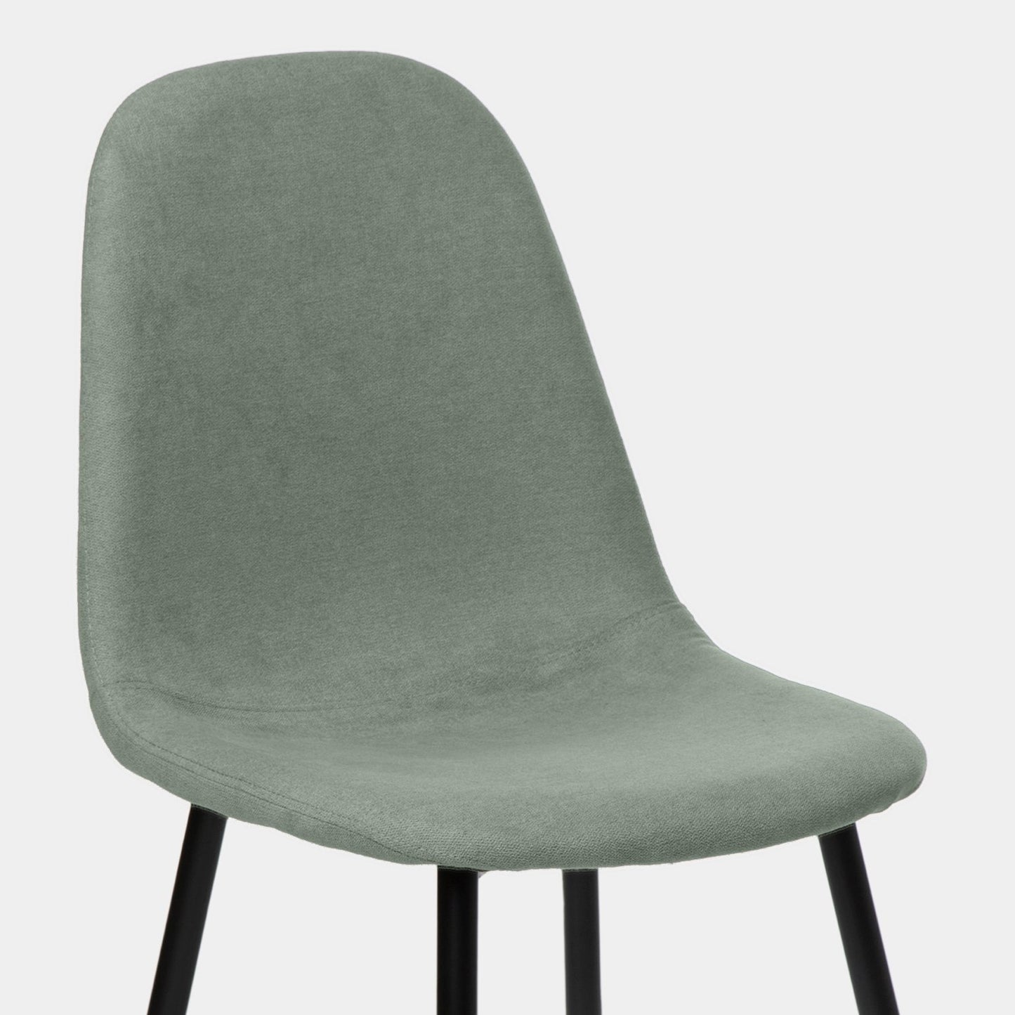 Silla de comedor tapizada Basic verde con pata negra Ellis -  Klast