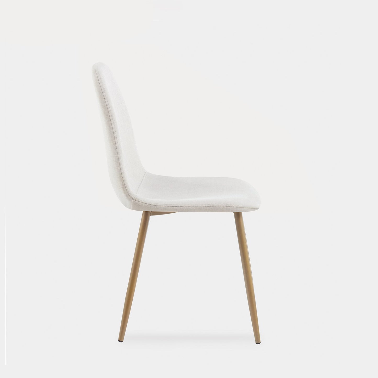 Silla de comedor tapizada beige con pata dorada Elia -  Klast