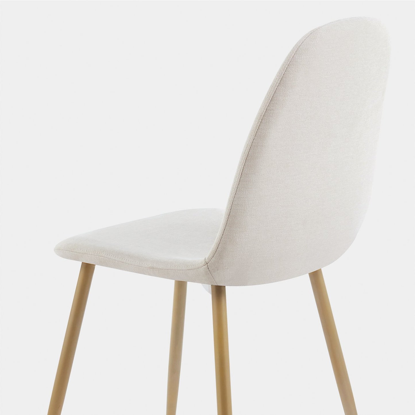 Silla de comedor tapizada beige con pata dorada Elia -  Klast