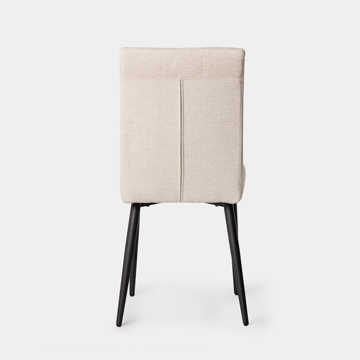 Silla de comedor tapizada beige con pata negra Leia -  Klast