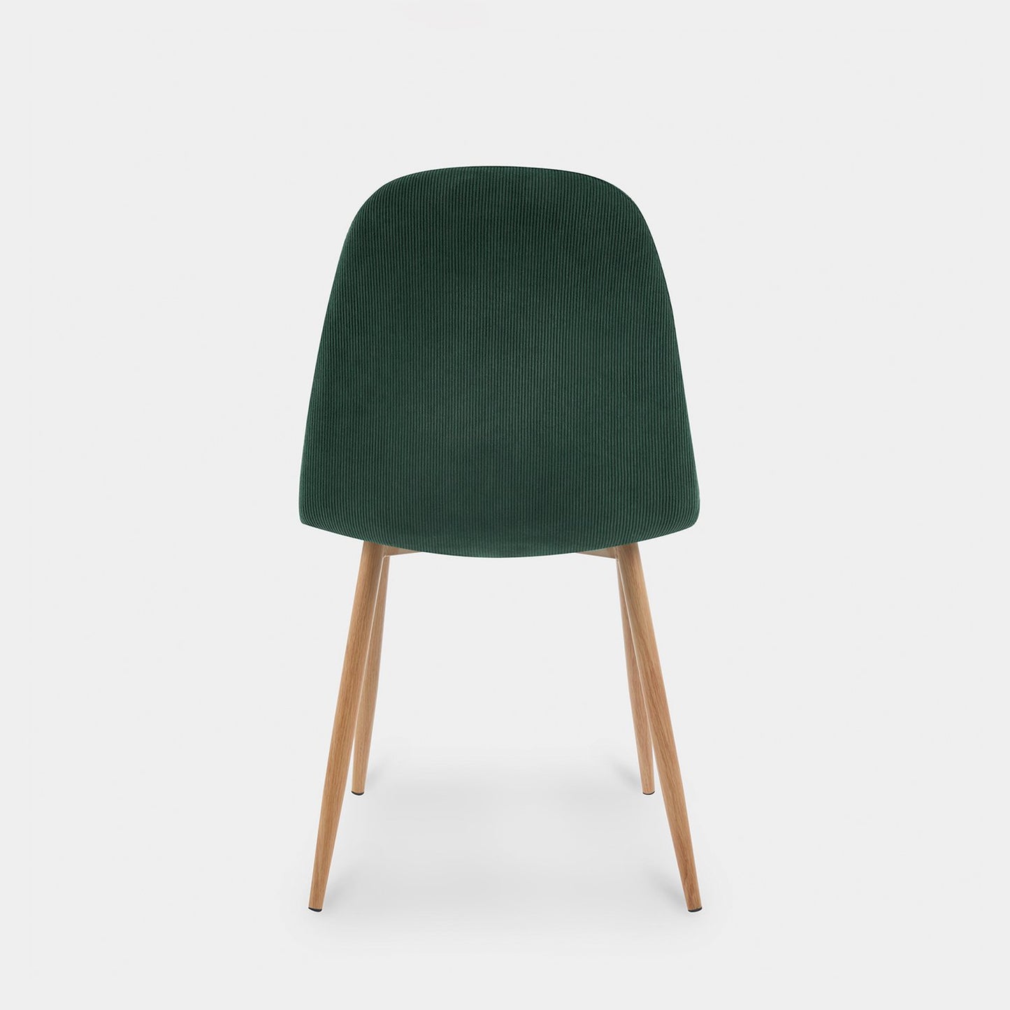 Silla de comedor tapizada en micropana verde con pata natural Elia -  Klast