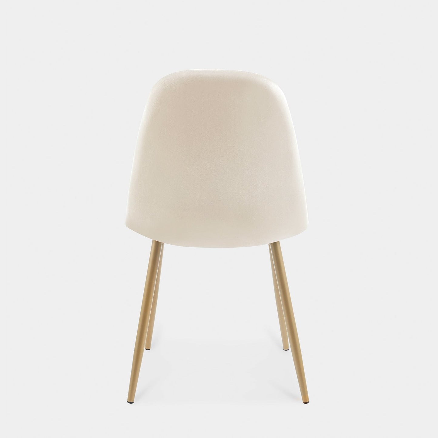 Silla de comedor tapizada en terciopelo beige con pata dorada Elia -  Klast