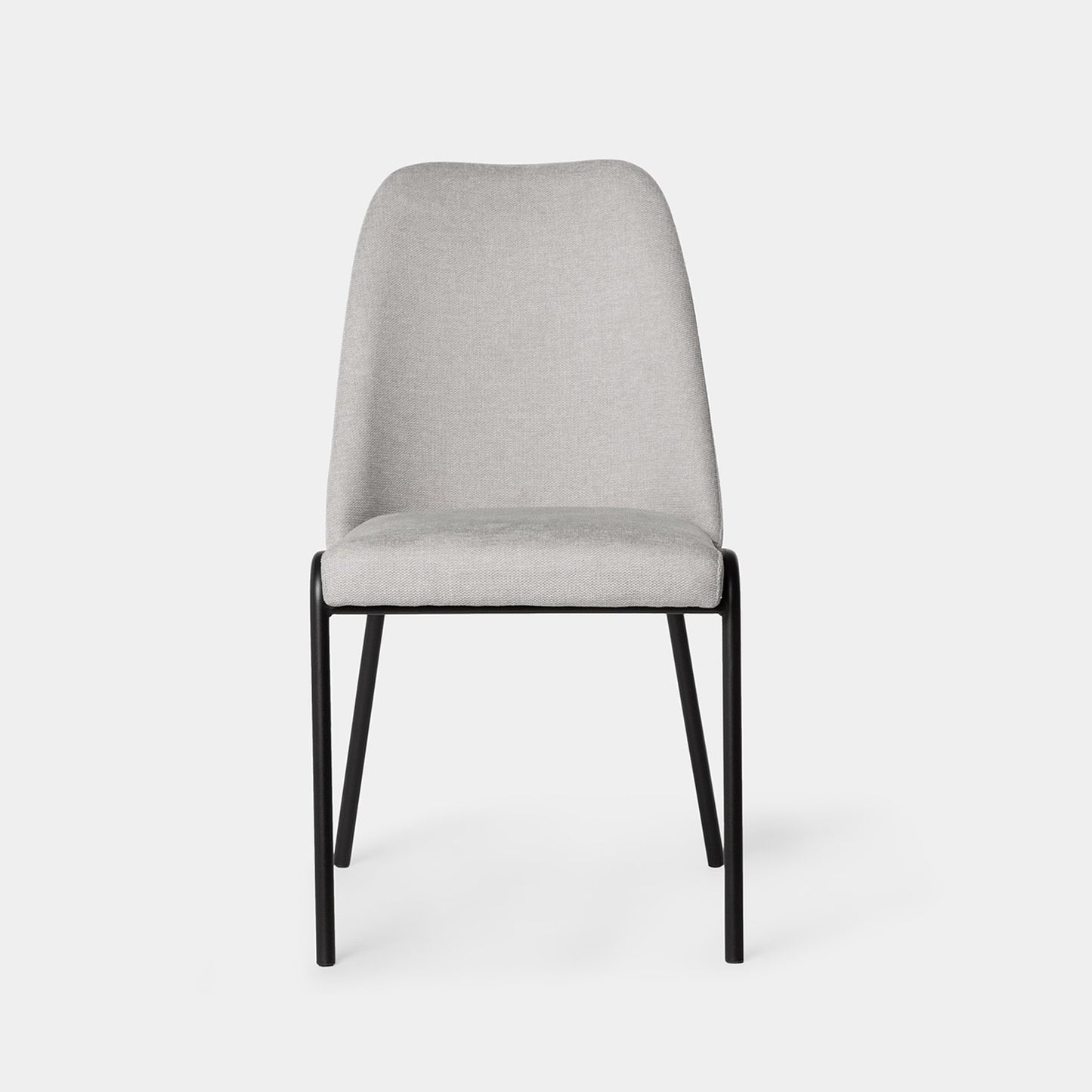 Silla de comedor tapizada gris con pata negra Deli -  Klast