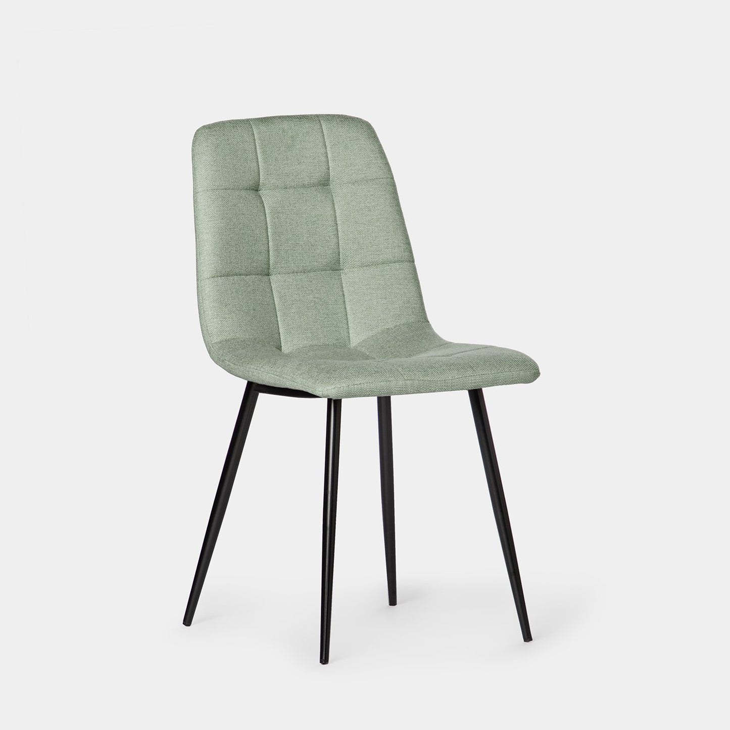 Silla de comedor tapizada menta con pata negra Ailan -  Klast