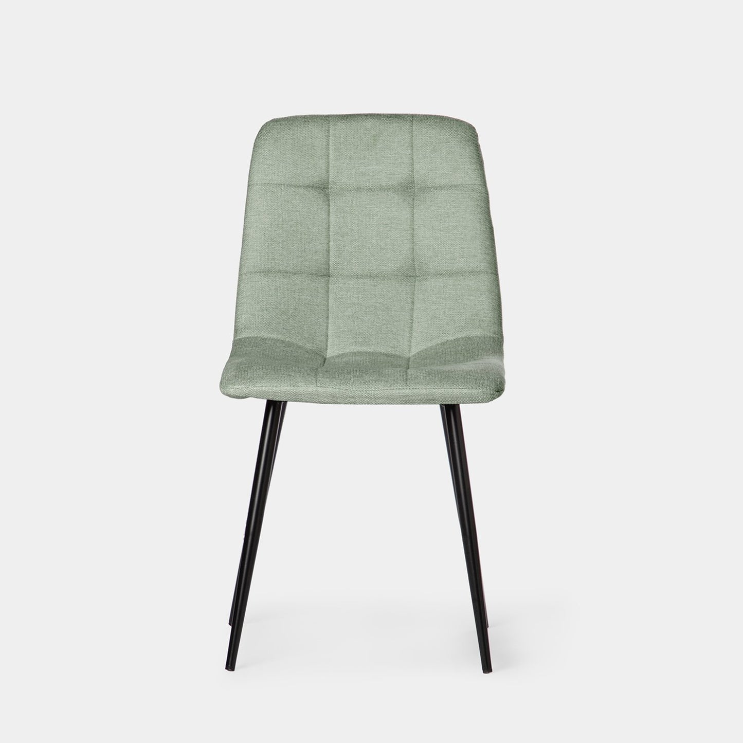 Silla de comedor tapizada menta con pata negra Ailan -  Klast